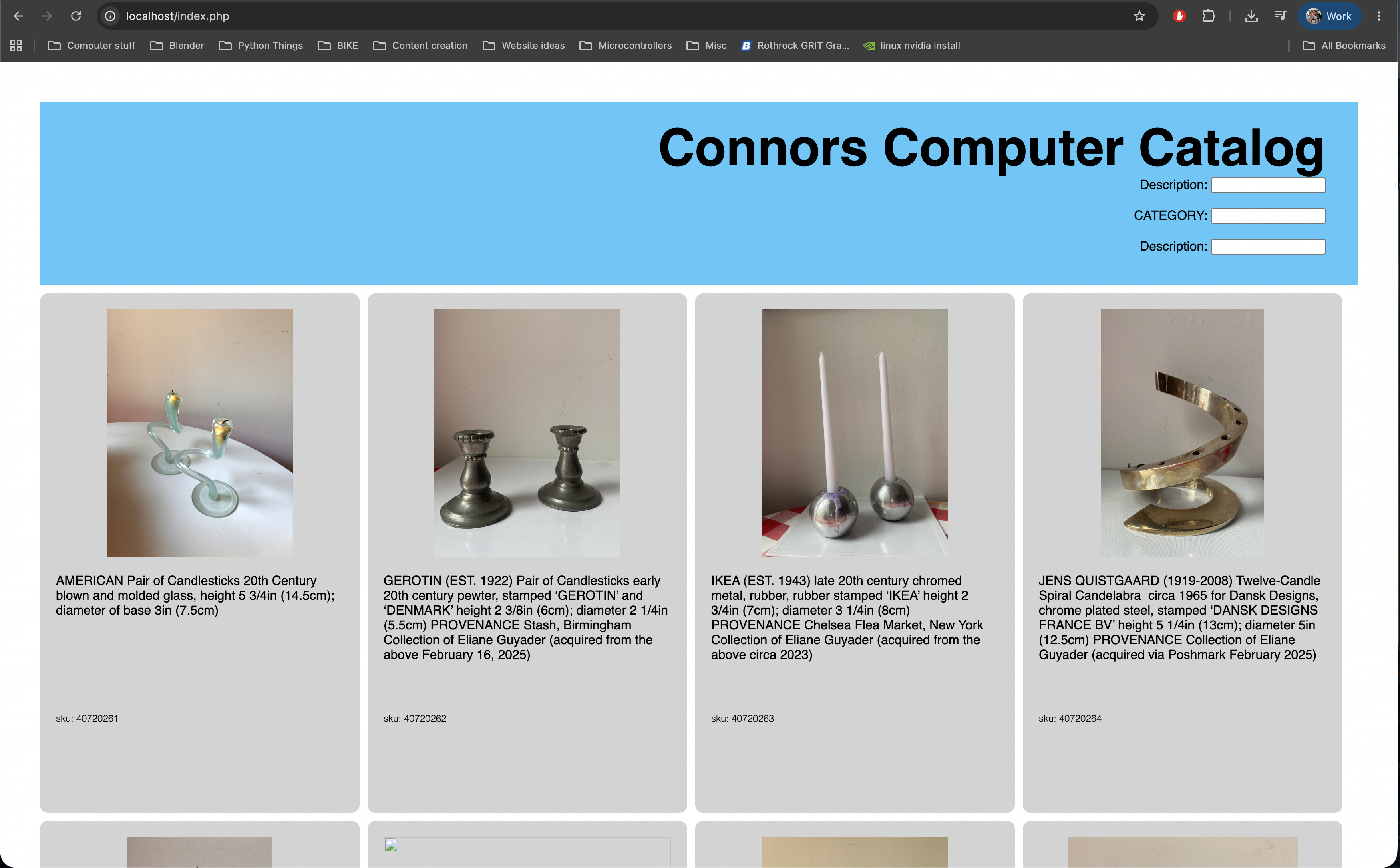 screenshot of docker container