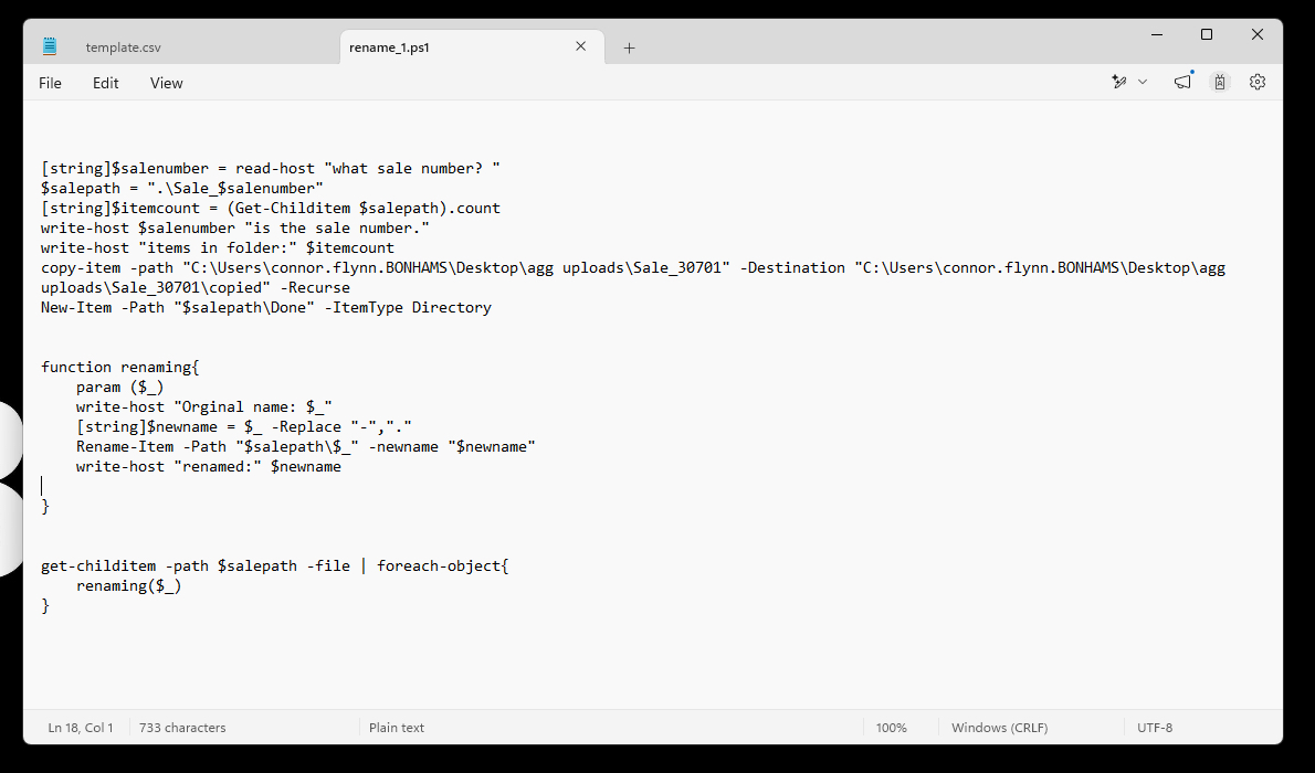 screenshot of docker container